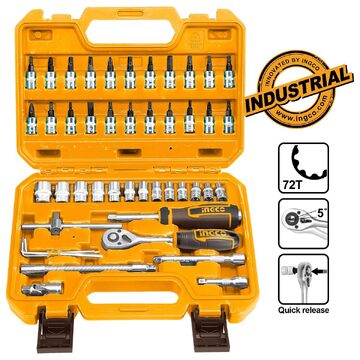 ΣΕΤ ΚΑΡΥΔΑΚΙΑ INGCO 1/4 46ΤΕΜ 0725E